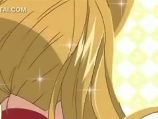 Duży titted anime wezwanie dziewczyna dostaje cipka wypełniony z wibrator