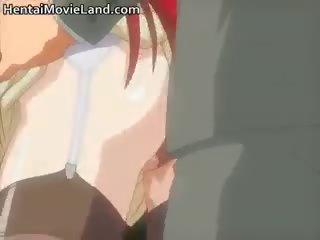 Beguiling rödhårig animen särdrag blir mycket liten rycka part4